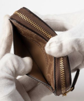 【日本限定】エッセンシャル　スモール　ジップ　アラウンド　カード　ケース・シグネチャー　キャンバス・レキシー　プリント